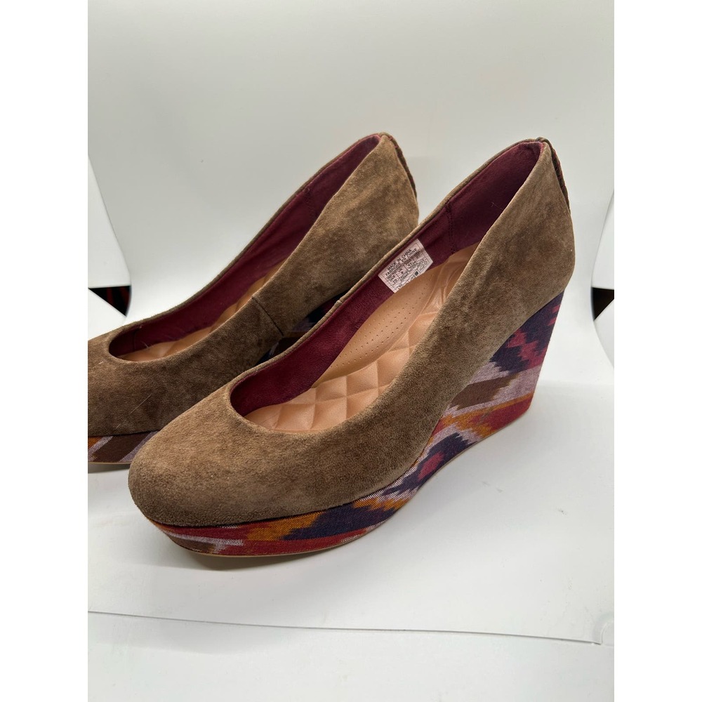 Brown Suede Wedge Heels